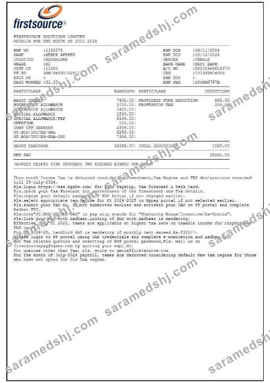 Firstsource Solutions payslip template in Word and PDF formats.pdf, 1